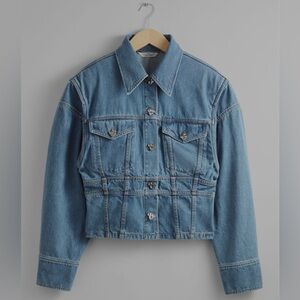 NWT & Other Stories Collared Denim Jean Jacket w/Shoulder Pads Sz 12 SOLDOUT